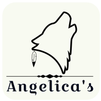 howling wolf with a feather