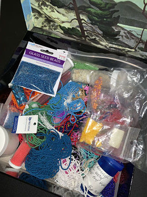 box of sewing beads